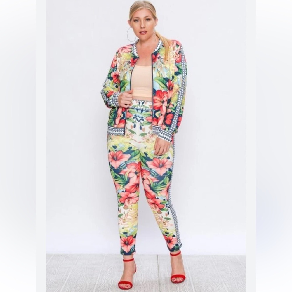 Jealous Tomatoe Print Women's Jumpsuit - Size 1X